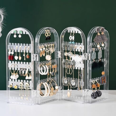 Earring Holder Organizer Stand, Acrylic Jewelry Storage for Earrings Necklaces Chain Bracelet SN18 in Saudi Arabia