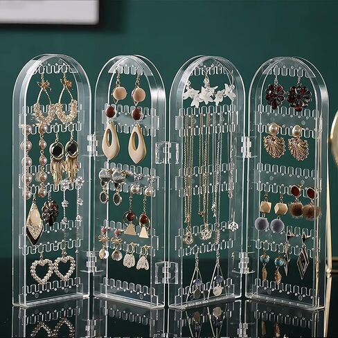 Earring Holder Organizer Stand, Acrylic Jewelry Storage for Earrings Necklaces Chain Bracelet SN18 in Saudi Arabia