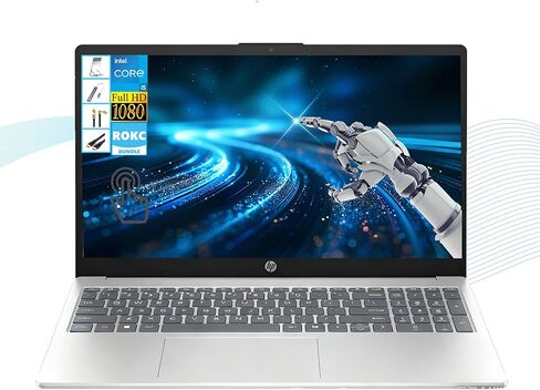 HP AI-Powered Laptop| 15.6" FHD Computer| 64GB RAM | 1TB SSD & 128GB Portable SSD| Intel Core i5-1235U| Webcam| Wi-Fi 6| Long Battery Life| Copilot Ready| Ultra Light| USB-C|Windows 11 | RK Bundle in Kuwait