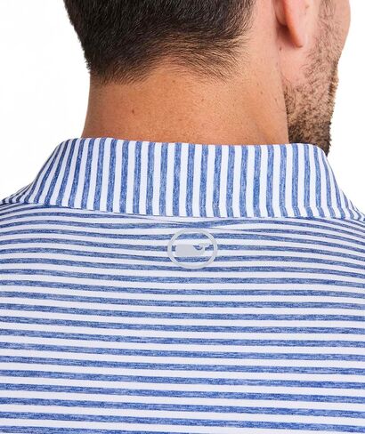 vineyard vines Heathered Winstead Sankaty Performance Polo, Wht/Yacht Blu/Amer, XL in Saudi Arabia