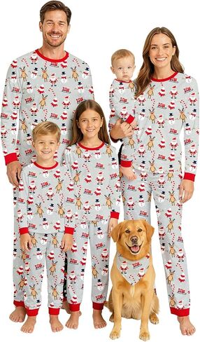 بيجامة مطبوعة كاملة لعيد الميلاد للعائلة - بيجامات عيد الميلاد الاحتفالية للعائلات والصور والهدايا in Kuwait