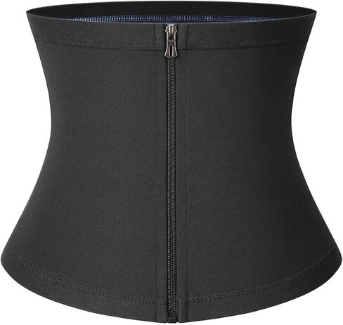 Women's Waist Trainer Shapers Sauna Wrap Weight Loss Body Shaper Girdle Fitness Belly Sweat Workout Slimming Belt for Picnic, Exercise(Black Zipper,XL) in Saudi Arabia
