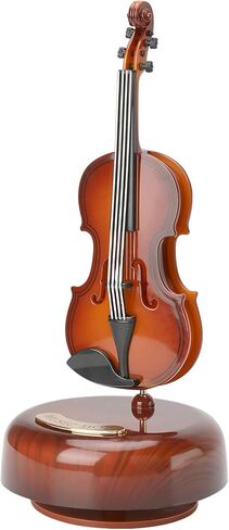 WIOR صندوق موسيقى الكمان، صندوق موسيقى إبداعي كمان مع قاعدة موسيقية دوارة، صندوق موسيقى كلاسيكي صغير طبق الأصل للحرف اليدوية، هدية رائعة للأولاد والبنات في عيد الميلاد ورأس السنة الجديدة in Kuwait