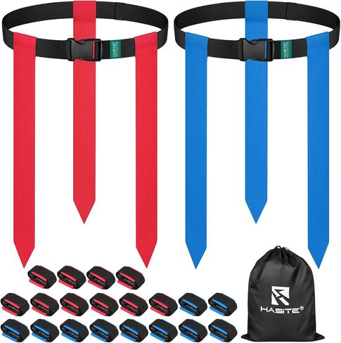 Flag Football Belts, 2/4/10/14 pcs of Adjustable Flag Football Set with Flags, Suitable for Youth Adults and Kids in Kuwait