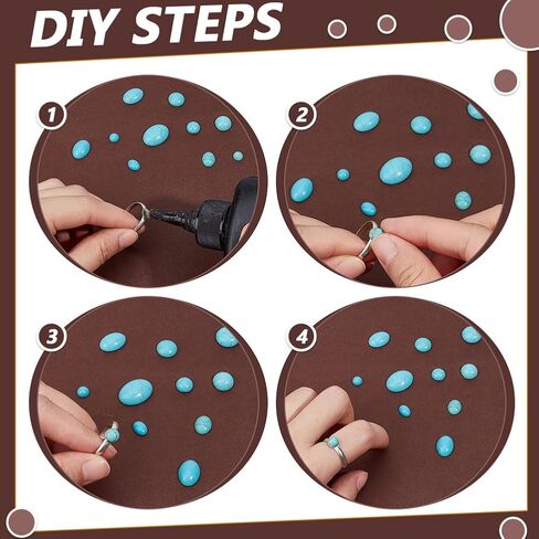 PH PandaHall 200PCS Synthetic Turquoise Cabochons 8 Styles Texture Gemstone Tiles Dome Oval Half Round Turquoise Beads Sky Blue Cabochon Flatback Stones for Earring Bracelet Cameo Ring Blank Supplies in Saudi Arabia