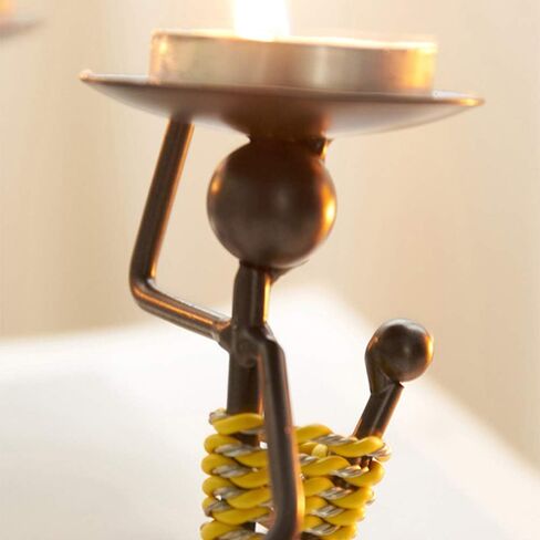 African Lady Figurine Tealight Candle Holder, Tabletop Candle Scape, Retro Iron Candle Stands Decor in Saudi Arabia