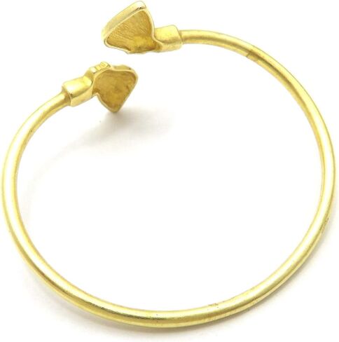 Fashion 21 Brass Adjustable Bangle Bracelet, 2mm Thin Open Cuff, Egyptian Symbol Design Ankh Nefertiti Anubis Pyramid Ma’at Eye of Horus Fist in Saudi Arabia