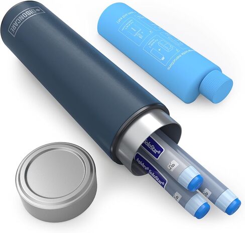 حقيبة سفر مبرد الأنسولين 60 ساعة من DISONCARE، مبرد عرض درجة الحرارة، مبرد الدواء للسفر الطبي، معتمد من إدارة أمن المواصلات الأمريكية، حزمة ثلج، مبرد طبي لمرضى السكري، حقيبة EpiPen مع علامة QR الطبية (أصفر جبال الألب) in Kuwait