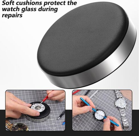 Watch Cushion, Round Leather Watch Movement Holder Pad Watchs Case Protector Pad Watchs Repair Kit for Repair Watches Exquisite Metal Objects in Saudi Arabia