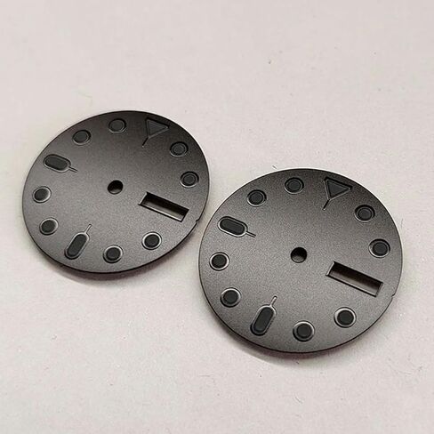 28.5mm Black Watch Dial for NH35 NH36 Movement, Dial Date Window Green Luminous Watch Face with PU Index in Kuwait