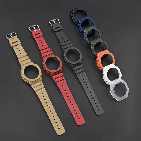سوار وإطار ساعة من الراتنج الطبيعي، طقم تعديل GA2100 ناعم متوافق مع استبدال سلسلة Casio GA2100 للرجال in Kuwait