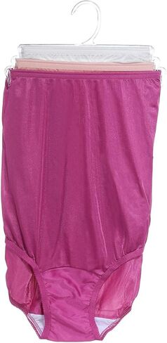 Vanity Fair Women's High Waisted Underwear, Full Coverage Ladies Panties, Perfectly Yours Briefs, Nylon - Raspberry Haze/Bare Pink/Glacier White, 9 in Saudi Arabia