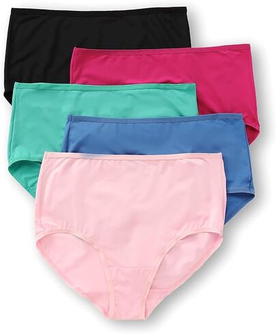 Fruit of the Loom Women's 5 Pack Microfiber Brief Panties, Assorted, 10 in Saudi Arabia