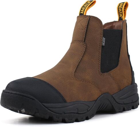 Jacata Mens Work Boots Chelsea Slip On Boot For Men Men's Industrial Construction Soft Toe Shoes Botas De Trabajo Para Hombre in Saudi Arabia