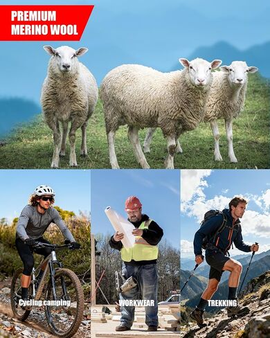 3 Pairs Men's Merino Wool Socks - Thermal Winter and Hiking Socks with Cushioned Support for Everyday Comfort in Saudi Arabia