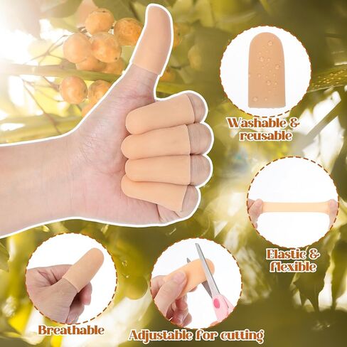 20 Pcs Gel Finger Cots Silicone Finger Covers Thumb Protector Fingertip Protection (Nude) in Saudi Arabia