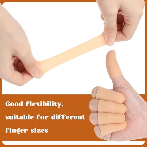 20 Pcs Gel Finger Cots Silicone Finger Covers Thumb Protector Fingertip Protection (Nude) in Saudi Arabia