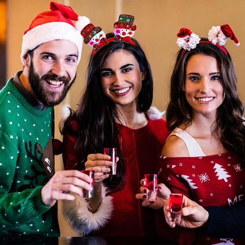 Light Up Christmas Headband Glowing Sowman Hairbands LED Santa Claus Headpieces Xmas Hair Accessories for Women in Saudi Arabia