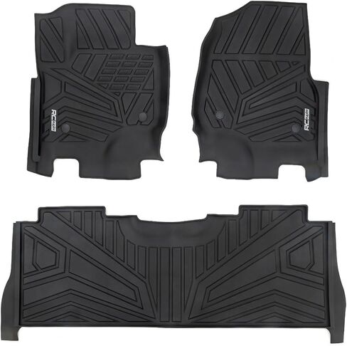 Rough Country Front Flex-Fit Floor Mats for Ford F-250/F-350 SuperDuty (2017-2024) - Non-Slip TPE Rubber Mat, Waterproof, Front Set in Saudi Arabia