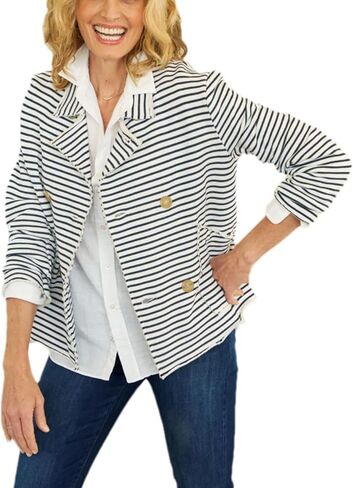 سترة Bozanly مزدوجة الصدر للنساء ملابس خارجية فضفاضة غير رسمية مع جيوب in Kuwait