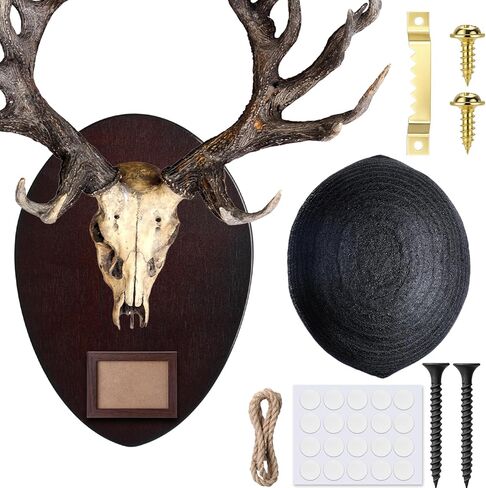 Deer Head Wall Mount Deer Skull Hanger Deer Antler Mounting Kit Deer Plaques Iron Buck Antler Mount Deer Antler Picture Frame European Mount Plaques for Christmas Winter Gifts Decoration in Kuwait