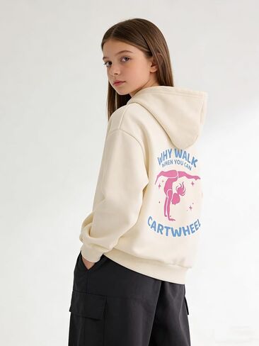 Girls Graphic Hoodie, Dance Graphic Pullover Sweatshirt for Kids in Saudi Arabia