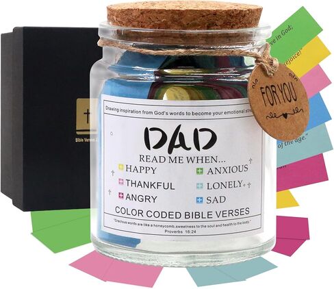 108 Bible Verses Jar For Dad – BiaoGan Christian Gifts for Men | Birthday Gifts for Dad from Daughters | Father's Day Gift | Decorative Glass Prayer Jar | Inspirational Bible Accessory in Saudi Arabia