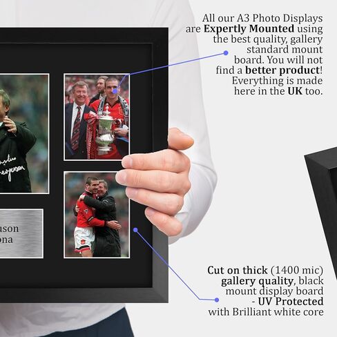 HWC Trading Sir Alex Ferguson & Eric Cantona Printed Memorabilia Signed Autograph Photograph Display for Football Fans and Supporters - 16" x 12" Framed in Saudi Arabia