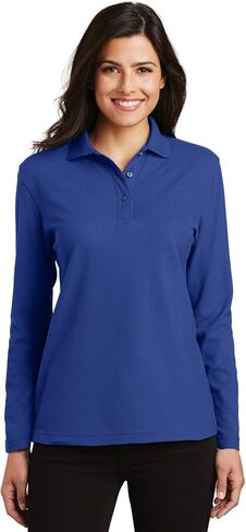 Port Authority Ladies Silk Touch Long Sleeve Polo Shirt in Saudi Arabia