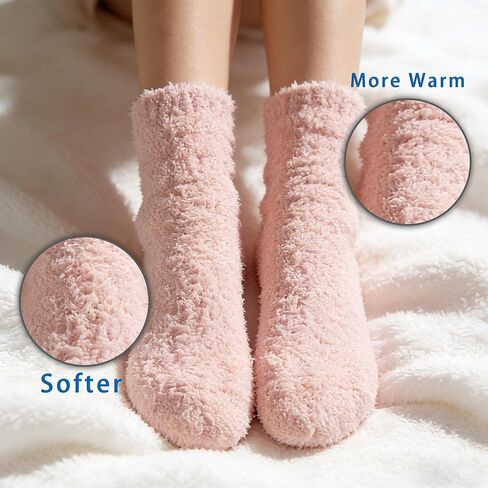 10 Pcs Fuzzy Socks for Women,Colorful Cozy Winter Sleep Warm Thick Plush Slipper Sleep Soft Sock for Holiday Gift in Saudi Arabia