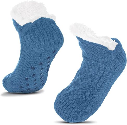 Yookat 1 Pair Unisex Fluffy Fuzzy Warm Slipper Socks for Men Women Knitted Thick Fleece Lined Grippers Non Slip Socks Soft Cozy Winter Home House Bed Floor Slipper Socks in Saudi Arabia