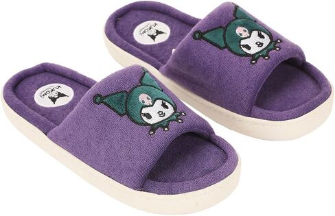 Bioworld Kuromi Head Patch Women's Purple Open Toe Slipper in Saudi Arabia