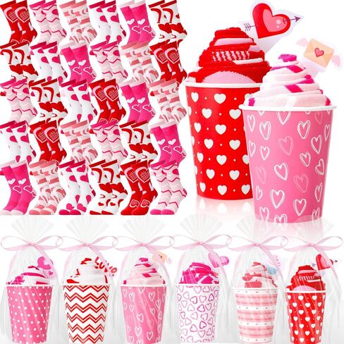 30 Pairs Christmas Cupcake Fuzzy Socks Bulk for Women with Christmas Cards for Winter Xmas DIY Gift in Saudi Arabia