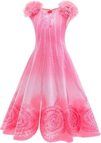 Good Witch Glinda Costume for Girls Glinda Nightgown Pink Pajamas Dress Flower Robe Outfits with Accessories in Saudi Arabia