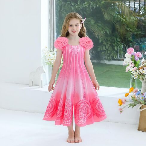 Good Witch Glinda Costume for Girls Glinda Nightgown Pink Pajamas Dress Flower Robe Outfits with Accessories in Saudi Arabia