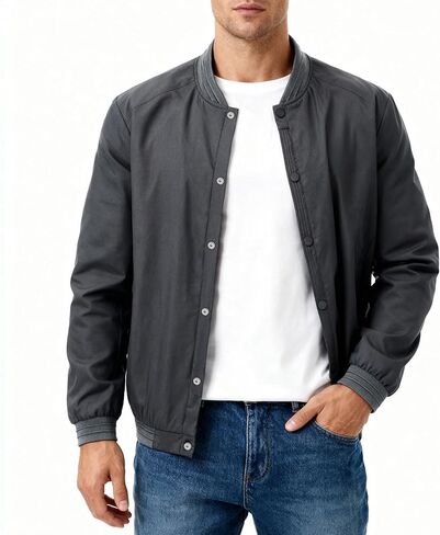 Allthemen Mens Jackets Casual Stylish Windbreker Jackets Lightweight with Button Up Front in Saudi Arabia