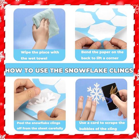 137Pcs Christmas Windows Clings Snowflakes Window Decals Static Window Stickers for Christmas Decorations Windows Décor Ornaments Xmas Party Supplies Thanksgiving Party Décor in Saudi Arabia