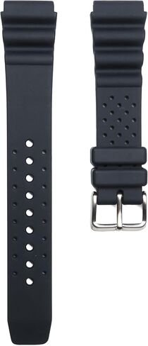 20mm Soft Black Rubber Watch Band Strap Compatible With Citizen Promaster Sports Divers Watches (Stainless Steel Black PVD Buckle) in Saudi Arabia