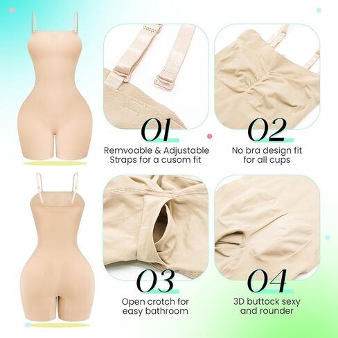 Anygirl Strapless Shapewear Bodysuit Tummy Control Seamless Full Body Shapewear Body Shaper Jumpsuit Tops in Saudi Arabia
