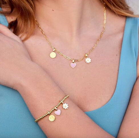 Pura Vida Harper Enamel Daisy Charm Gold Charms for Bracelets & Necklaces - Gold in Saudi Arabia