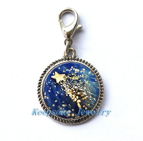 Shooting Star Zipper Pull, Perfect for Necklaces, Bracelets, Keychain and Earrings Charm Planner Charm Shooting Star Handmade Jewelry in Saudi Arabia