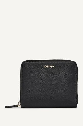 سحاب نسائي من DKNY Velita-SMALL بسحاب حول المحفظة، أسود وذهبي in Saudi Arabia