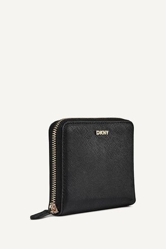 سحاب نسائي من DKNY Velita-SMALL بسحاب حول المحفظة، أسود وذهبي in Saudi Arabia