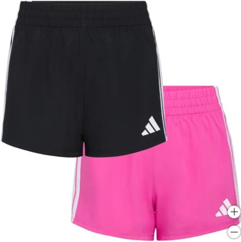 شورت Adidas Youth 2-Pack 3 Stripes (الولايات المتحدة، Alpha، X-Large، عادي، أسود/وردي) in Kuwait