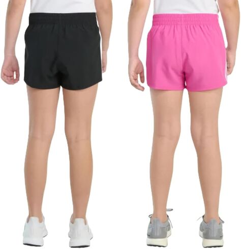 شورت Adidas Youth 2-Pack 3 Stripes (الولايات المتحدة، Alpha، X-Large، عادي، أسود/وردي) in Kuwait