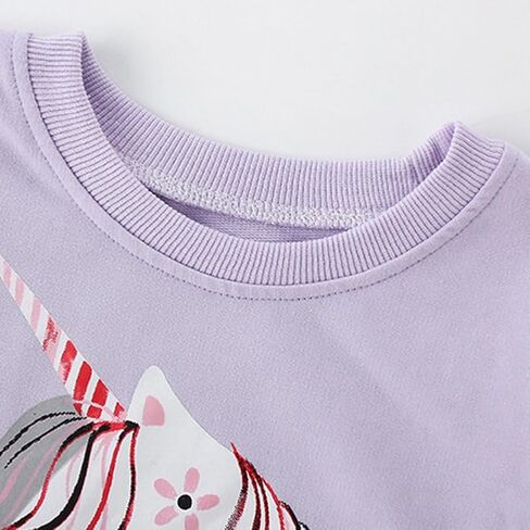 Girls Sweatshirts Long Sleeve Tops Kids Pullover Unicorn Print Shirt 3-8T in Saudi Arabia