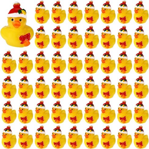 50 Pcs Snowman Resin Ducks, Mini Christmas Ducks Christmas Novelty Ducks Little Resin Ducks for Christmas Stocking Stuffers Christmas Tree Decoration in Saudi Arabia