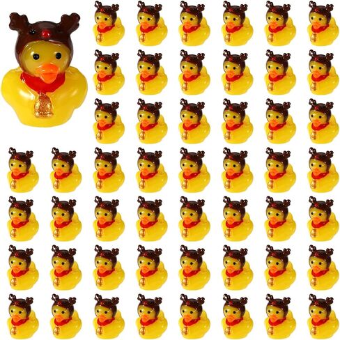 50 Pcs Snowman Resin Ducks, Mini Christmas Ducks Christmas Novelty Ducks Little Resin Ducks for Christmas Stocking Stuffers Christmas Tree Decoration in Saudi Arabia