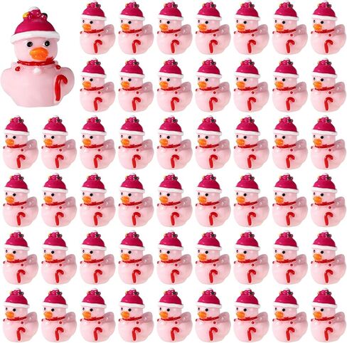 50 Pcs Snowman Resin Ducks, Mini Christmas Ducks Christmas Novelty Ducks Little Resin Ducks for Christmas Stocking Stuffers Christmas Tree Decoration in Saudi Arabia