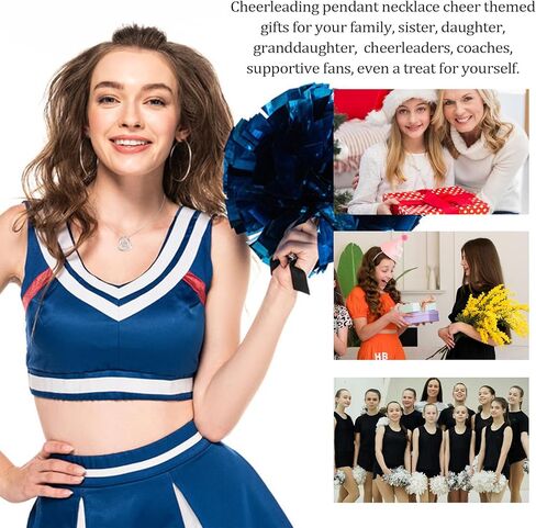 Cheerleader Gifts for Girls, Colorful CZ Heart Pendant Cheer Necklace Jewelry, Christmas Birthday Graduation Gifts for Daughter Granddaughter Niece Friend Cheerleading Coach Team in Saudi Arabia